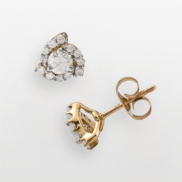 14k Gold 1/2-ct. T.w. Certified Round-cut Diamond Stud Earrings, Women's, Size: .50, White