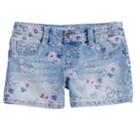 Girls 4-12 Sonoma Goods For Life&reg; Floral Denim Shortie Shorts, Size: 7, Blue
