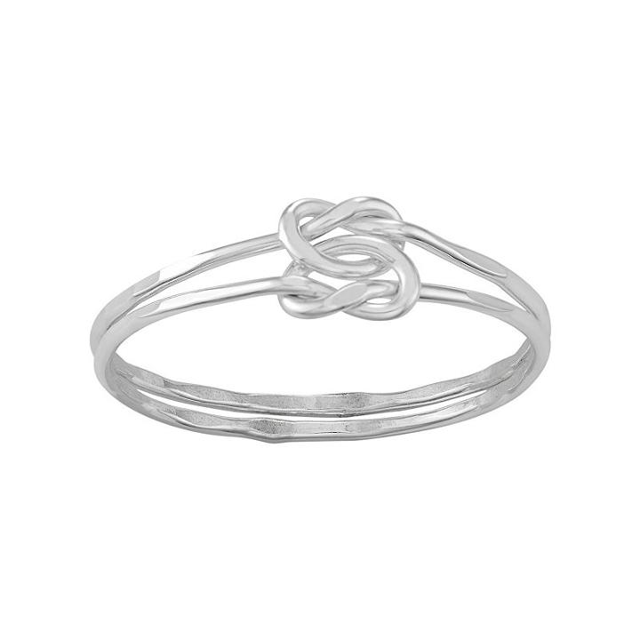 Journee Collection Sterling Silver Love Knot Ring, Women's, Size: 5, Grey