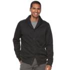 Men's Sonoma Goods For Life&trade; Classic-fit Fleece Cardigan Sweater, Size: Medium, Black