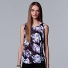 Petite Simply Vera Vera Wang Tulip Hem Tank, Women's, Size: M Petite, Black