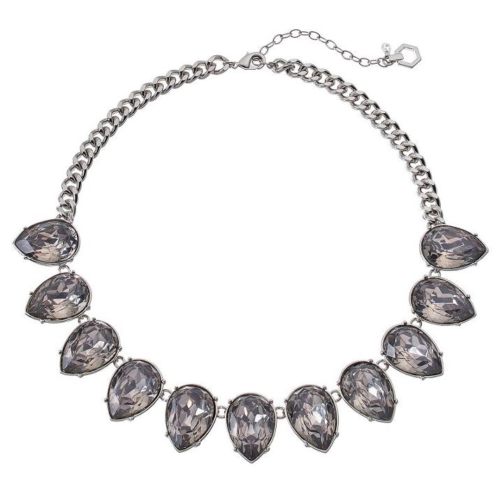 Simply Vera Vera Wang Gray Teardrop Statement Necklace, Women's, Black