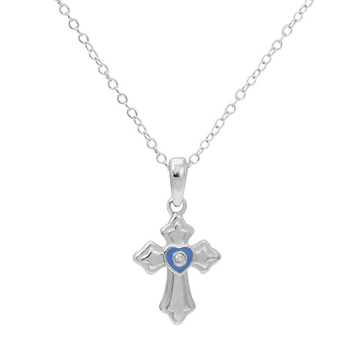 Hallmark Kids' Sterling Silver Cross Pendant Necklace, Girl's, Size: 16, Multicolor