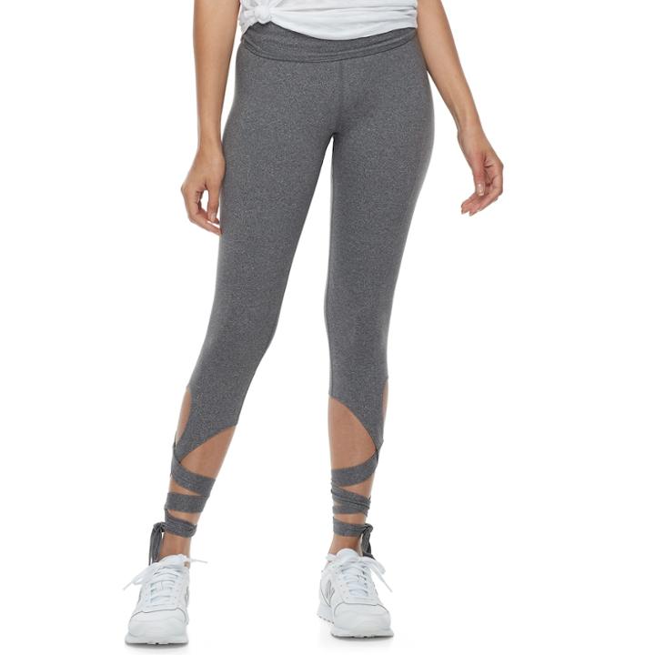 Juniors' So&reg; Wrap Yoga Capri Leggings, Teens, Size: Large, Dark Grey