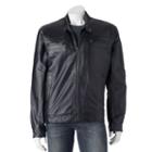 Men's Vintage Leather Leather Racer Jacket, Size: Medium, Black