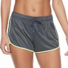 Juniors' So&reg; Textured Contrast Trim Running Shorts, Girl's, Size: Medium, Grey