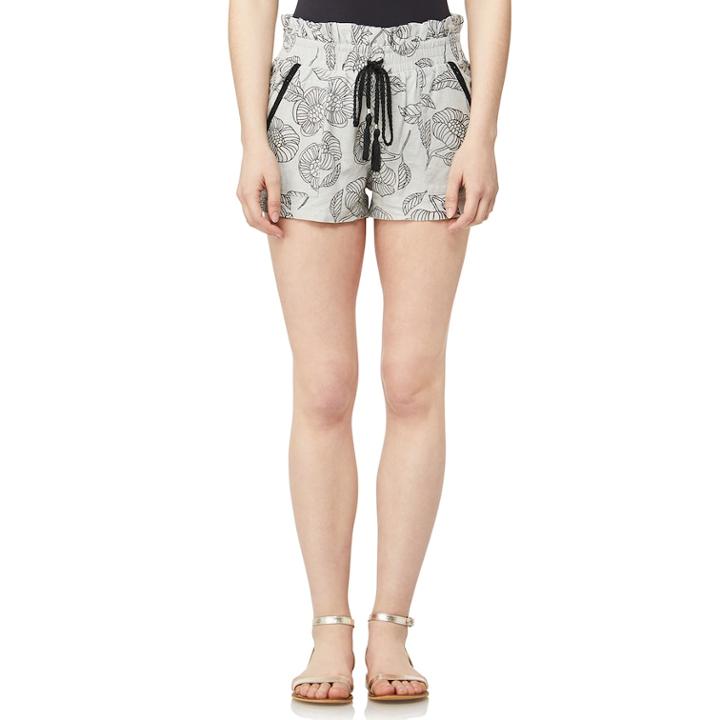 Juniors' Wallflower High-waisted Printed Paper Bag Shorts, Teens, Size: Large, Yellow