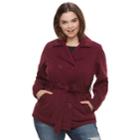 Juniors' Plus Size J-2 Double-breasted Fleece Jacket, Teens, Size: 1xl, Med Red