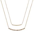 Lc Lauren Conrad Curved Bar Link Double Strand Necklace, Women's, Gold