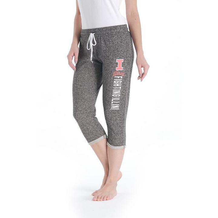 Women's College Concepts Illinois Fighting Illini Turf Knit Capris, Size: Large, Grey Other