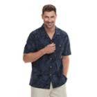 Men's Croft & Barrow&reg; Short Sleeve Crosshatch Button-down Shirt, Size: Large, Dark Blue