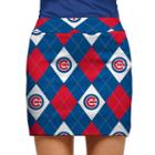 Women's Loudmouth Chicago Cubs Golf Argyle Skort, Size: 6, Med Blue