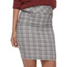Juniors' Joe B Plaid Millennium Pencil Skirt, Teens, Size: Large, Med Red