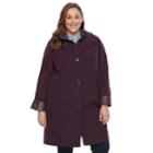 Plus Size Gallery Hooded Lined Rain Jacket, Women's, Size: 1xl, Med Purple