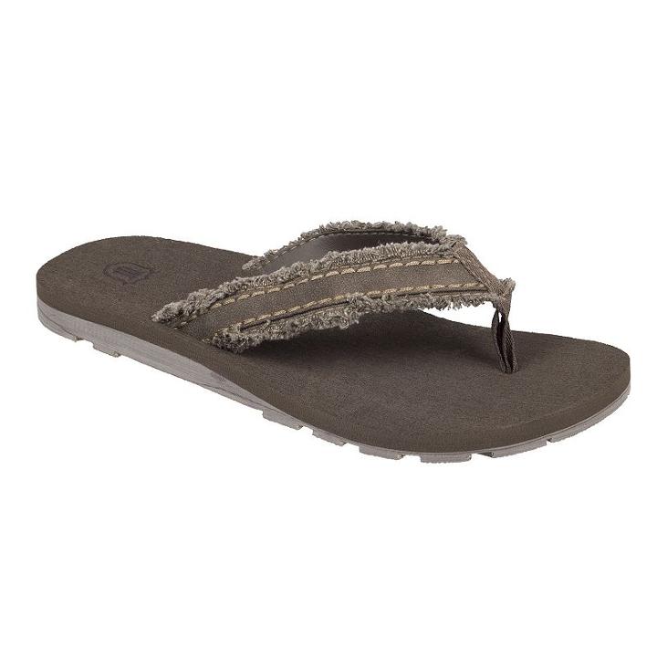 Men's Wembley Frayed Canvas Flip-flops, Size: Xl, Lt Beige