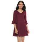 Petite Apt. 9&reg; Bell-sleeve A-line Dress, Women's, Size: M Petite, Dark Red