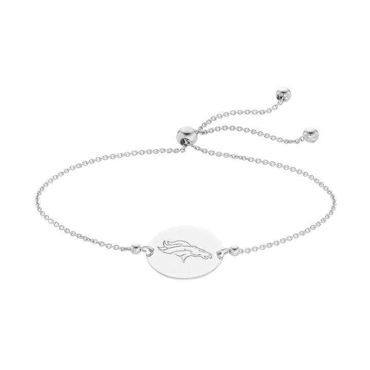 Sterling Silver Denver Broncos Bolo Bracelet, Women's, Size: 9, Grey