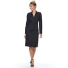 Women's Le Suit Jacquard Polka-dot Suit Jacket & Skirt Set, Size: 16, Blue (navy)