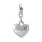 Personal Charm Sterling Silver Amethyst Heart Charm, Women's, Purple