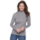 Women's Croft & Barrow&reg; Essential Mockneck Top, Size: Small, Med Grey