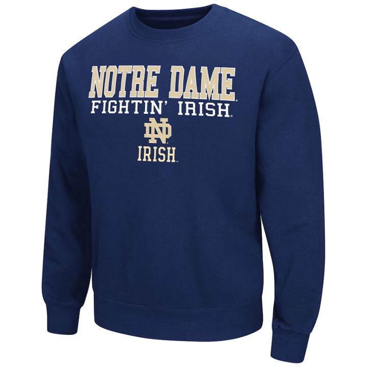 Men's Notre Dame Fighting Irish Fleece Sweatshirt, Size: Medium, Blue (navy)