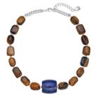 Chaps Simulated Tiger's Eye & Blue Tube Bead Necklace, Women's, Multicolor