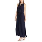 Petite Chaps Keyhole Surplice Maxi Dress, Women's, Size: S Petite, Blue (navy)