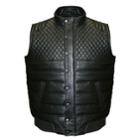 Big & Tall Franchise Club Geo Quilted Lambskin Leather Vest, Men's, Size: 6xl, Black