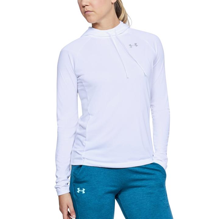 Women's Under Armour Tech Long Sleeve Hoodie, Size: Small, White