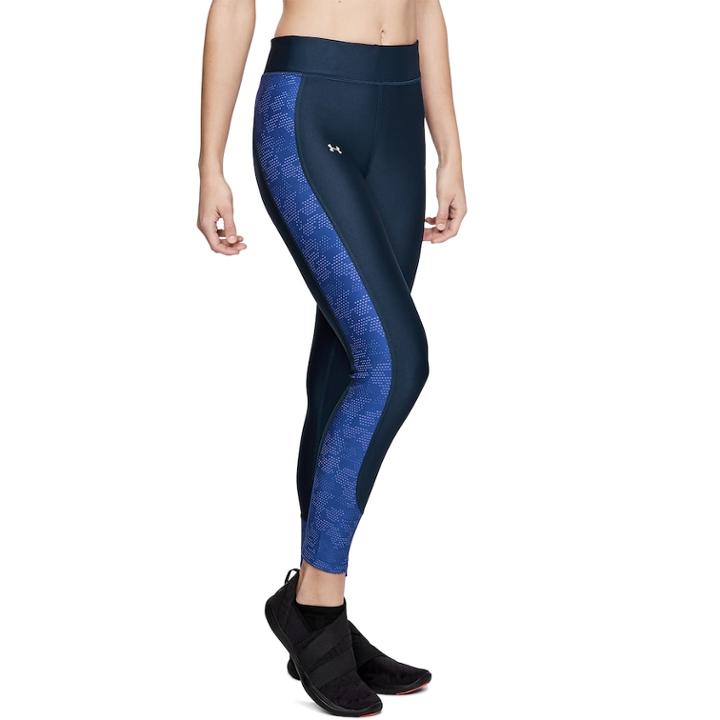 Women's Under Armour Jacquard Ankle Leggings, Size: Medium, Dark Blue