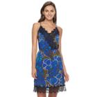 Women's Apt 9&reg; Lace-trim Slip Dress, Size: Xxl, Dark Blue