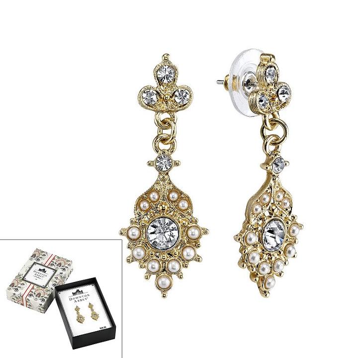 Downton Abbey Drop Earrings, Girl's, White