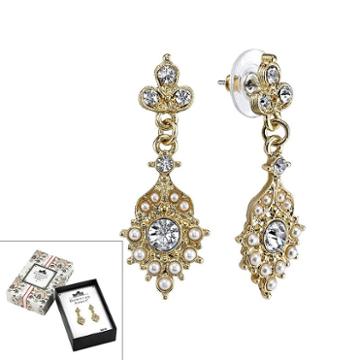 Downton Abbey Drop Earrings, Girl's, White