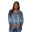 Plus Size World Unity Peasant Pattern Shirt, Women's, Size: 0x, Blue Other