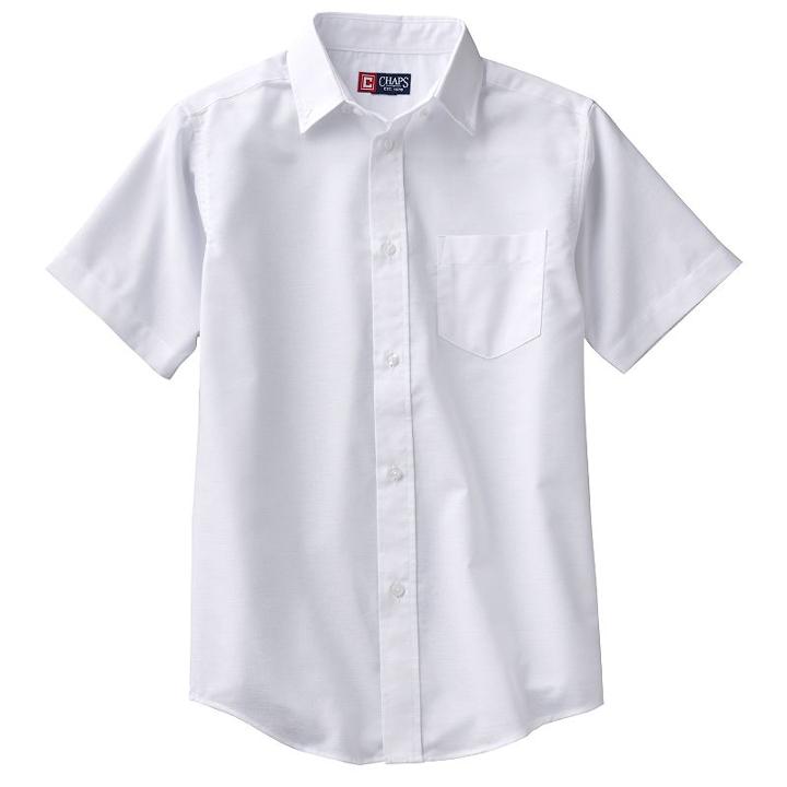 Boys 4-20 Chaps School Uniform Solid Oxford Button-down Shirt, Boy's, Size: 20, White