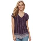 Women's Sonoma Goods For Life&trade; Pintuck Tassel Tee, Size: Small, Drk Purple
