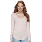 Juniors' So&reg; Long Sleeve V-neck Tee, Teens, Size: Small, Lt Orange