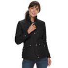 Women's Weathercast Quilted Stretchy Jacket, Size: Medium, Black