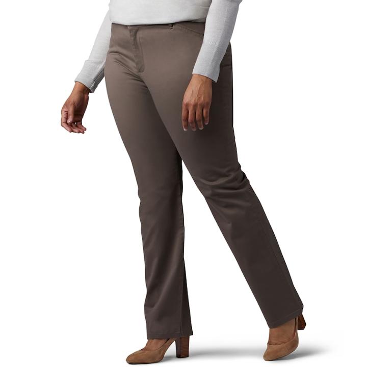Plus Size Lee Relaxed Fit Straight-leg Pants, Women's, Size: 20 - Regular, Green