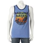 Men's Disney's The Lion King Hakuna Matata Tank Top, Size: Medium, Blue (navy)