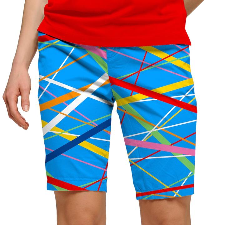 Women's Loudmouth Stick Print Bermuda Short, Size: 16, Brt Blue