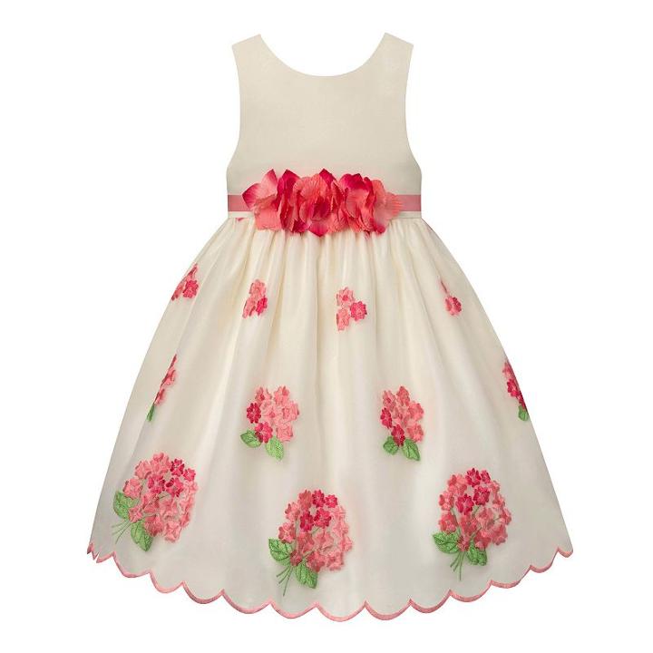 Girls 7-16 American Princess Flower Waist & Embroidered Skirt Dress, Girl's, Size: 8, Med Pink