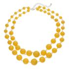 Graduated Bead Double Strand Necklace, Women's, Med Yellow