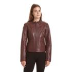 Women's Excelled Leather Motorcycle Jacket, Size: Medium, Purple Oth