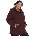 Plus Size D.e.t.a.i.l.s Hooded Fleece Midweight Jacket, Women's, Size: 1xl, Red