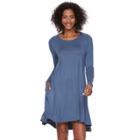 Women's Nina Leonard Embellished Swing Dress, Size: Medium, Brt Blue