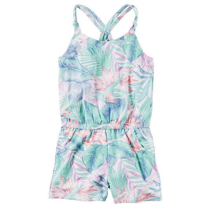 Girls 4-8 Carter's Tropical Pull-on Romper, Girl's, Size: 5, Ovrfl Oth