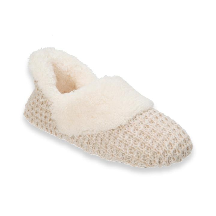 Women's Dearfoams Sweater Knit Slippers, Size: Medium, Beige Oth