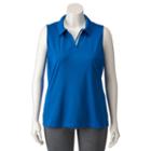 Plus Size Fila Sport&reg; Striped-trim Sleeveless Golf Polo, Women's, Size: 1xl, Blue