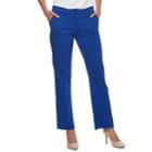 Women's Apt. 9&reg; Torie Midrise Modern Fit Straight-leg Dress Pants, Size: 16 Short, Med Blue